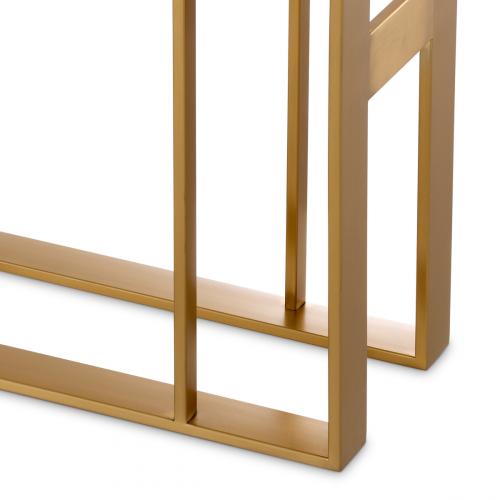 Luxury Rectangular Top Brushed Brass C-Shaped Side Table by Luxury Group International