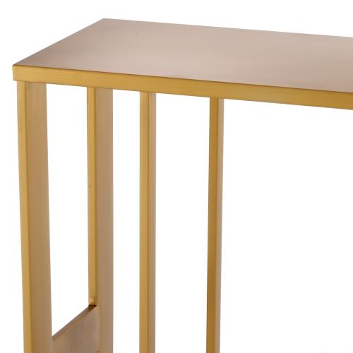 Luxury Rectangular Top Brushed Brass C-Shaped Side Table by Luxury Group International