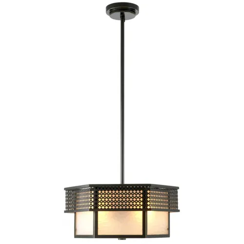 Lampada a Sospensione di Lusso con Finitura Bronzo Rotonda e Vetro Satinato di Luxury Group International
