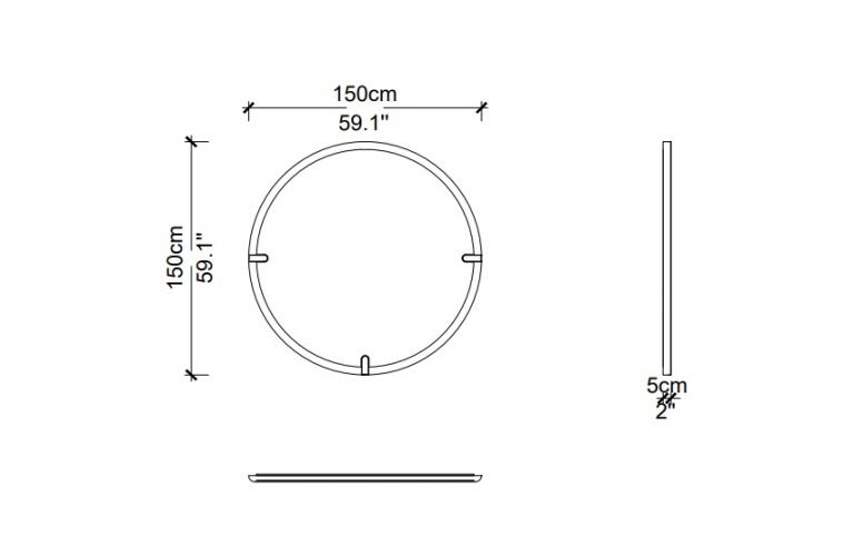 Luxury Round Cream / Black wall Mirror by Luxury Group International