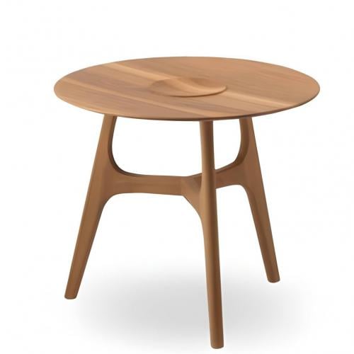 Luxus-Runder Beistelltisch aus Holz mit skulptiertem offenem Gestell in natürlicher Eichenoptik von Luxury Group