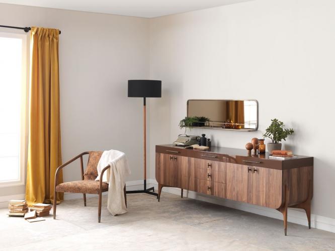 Buffet de Luxe en Bois Foncé Marron avec 6 Tiroirs et 4 Portes de Rangement par Luxury Group International