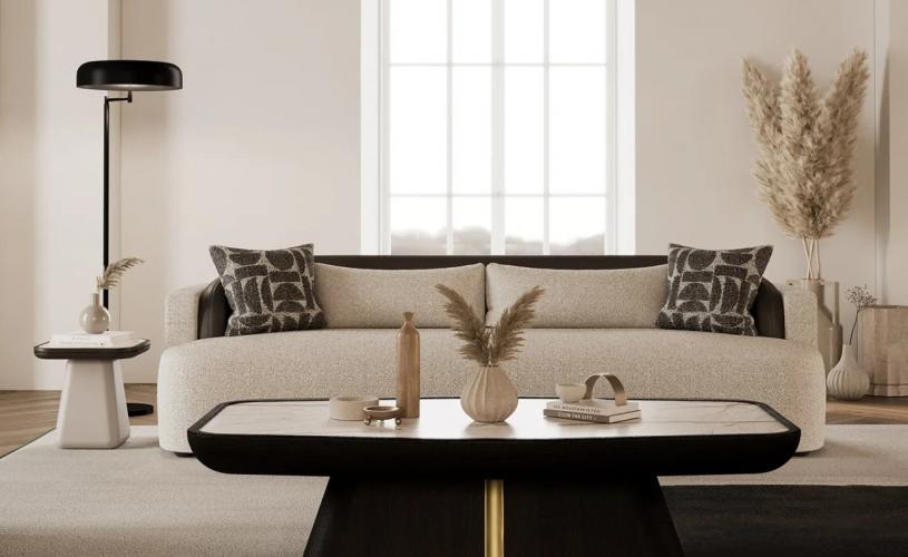 Luxus Sofa Grau / Schwarz 250 cm - Hotel- & Wohnzimmermöbel von Luxury Group International