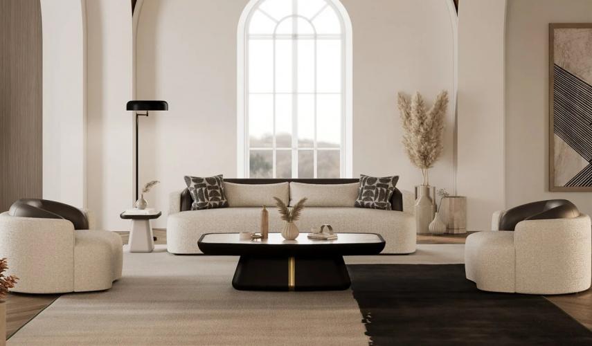 Luxus Sofa Grau / Schwarz 250 cm - Hotel- & Wohnzimmermöbel von Luxury Group International
