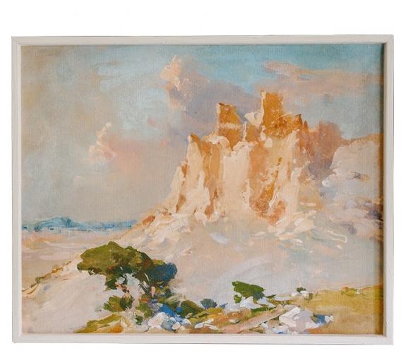 Luxuriöse Sanfte Landschaftswandkunst mit Zeitgenössischem Wüstenberg-Gemälde von Luxury Group International