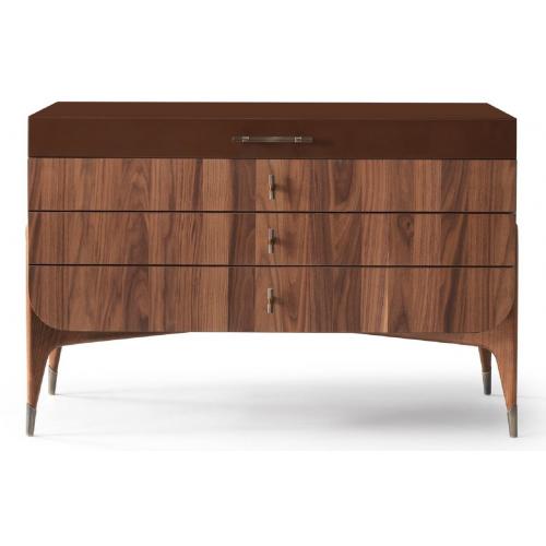 Luxury Solid Wood Dresser with 4 Drawers in Dark Brown for Elegant Bedroom by Luxury Group International