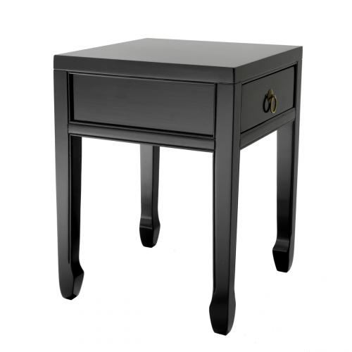 Mesa auxiliar de diseño Art Decó cuadrada negra de lujo en madera de abedul por Luxury Group International