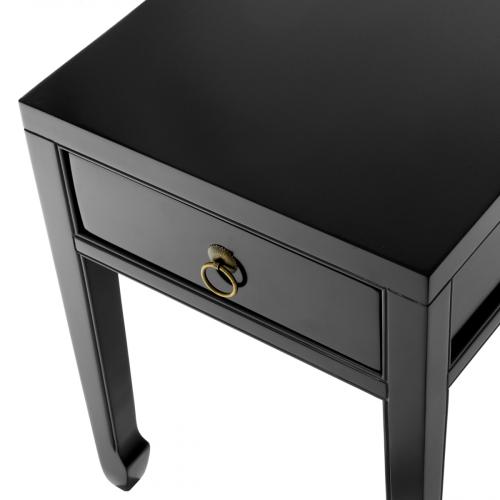 Mesa auxiliar de diseño Art Decó cuadrada negra de lujo en madera de abedul por Luxury Group International