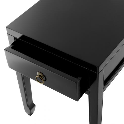 Mesa auxiliar de diseño Art Decó cuadrada negra de lujo en madera de abedul por Luxury Group International