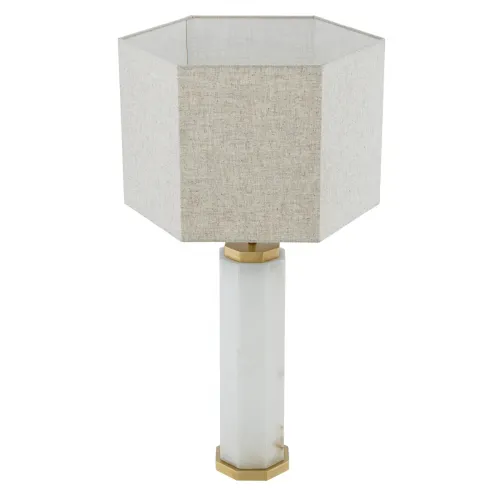 Lámpara de mesa de lujo alabastro / latón antiguo / blanco por Luxury Group International