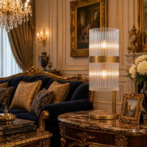 Lampada da tavolo di lusso in ottone antico 28 x 23,5 x H. 60,5 cm - Elegante lampada da scrivania in stile retrò di Luxury Group International