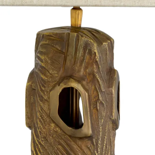 Lampada da tavolo di lusso dorata in ottone vintage Ø45 cm x H74,5 con base in granito nero di Luxury Group International