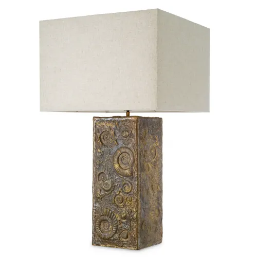 Lampada da tavolo di lusso in ottone vintage / paralume beige H. 87,5 cm - Luxury lights di Luxury Group International