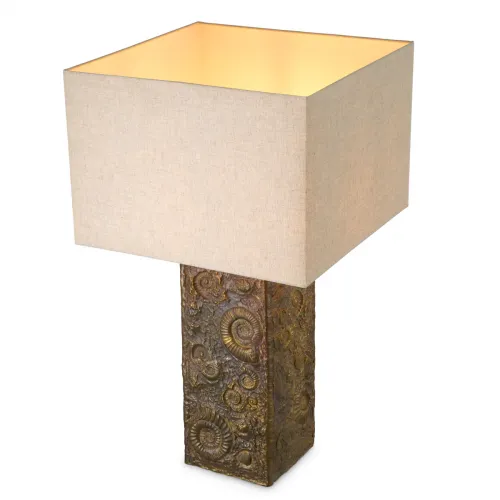 Lampada da tavolo di lusso in ottone vintage / paralume beige H. 87,5 cm - Luxury lights di Luxury Group International