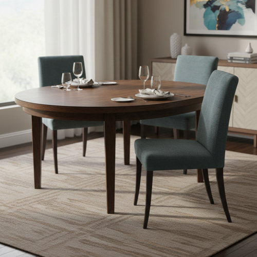 Luxus gepolsterter Esszimmerstuhl in Ocean Teal mit Beinen aus dunklem Walnussholz von Luxury Group International