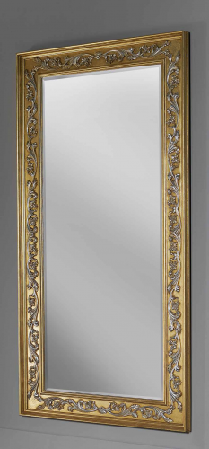 Luxury Vertical Gold Baroque Wall Mirror with Silver Leaf Relief Frame – 185 CM by Luxury Group International