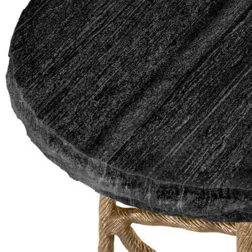 Luxury Vintage Brass Marble Round Side Table by Luxury Group International