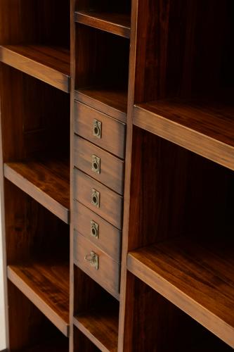 Luxury Vintage Cabinet with Central Multi-Drawer Storage & Open Display Shelving - Vintage Furniture Detail View by Luxury Group International