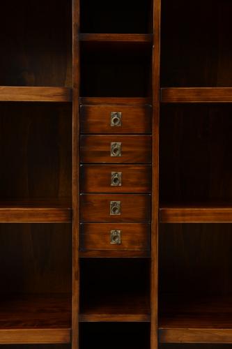 Luxury Vintage Cabinet with Central Multi-Drawer Storage & Open Display Shelving - Vintage Furniture Detail View by Luxury Group International