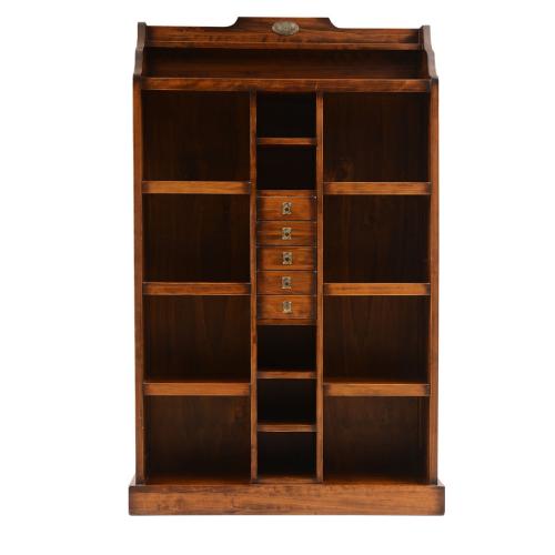 Luxury Vintage Cabinet with Central Multi-Drawer Storage & Open Display Shelving - Vintage Furniture Front View by Luxury Group International