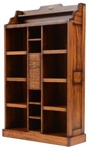 Luxury Vintage Cabinet with Central Multi-Drawer Storage & Open Display Shelving - Vintage Furniture Front View by Luxury Group International