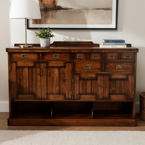Luxury Vintage Console Cabinet with Lift-Up Top & Concealed Compartments - Vintage Furniture Lifestyle View by Luxury Group International