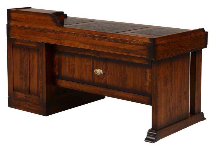 Luxury Vintage Executive Desk with Raised Organizer Shelf - Vintage Style Furniture Back View by Luxury Group International