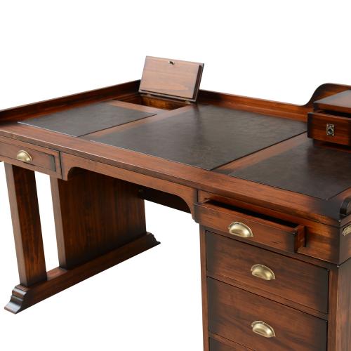 Luxury Vintage Executive Desk with Raised Organizer Shelf - Vintage Style Furniture Detail View by Luxury Group International