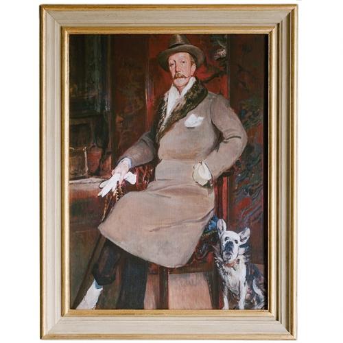 Luxury Vintage Gentleman Portrait Wall Art in Light Gold Gilded with Layered Ornate Frame by Luxury Group International