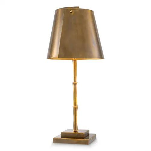 Lampada moderna di lusso in finitura ottone vintage con paralume dorato di Luxury Group International