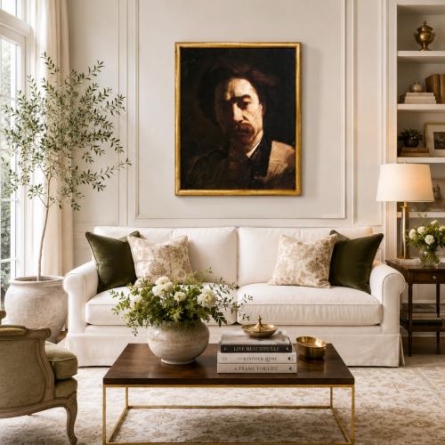 Luxus Vintage Porträt Wandkunst mit klassischem europäischem Gentleman-Gemälde von Luxury Group International