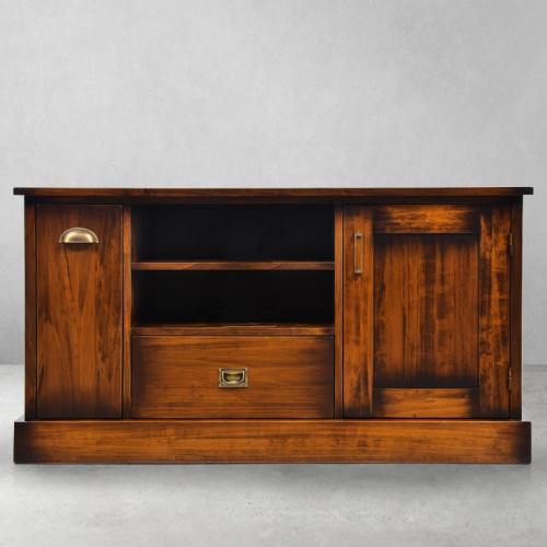 Luxury Vintage Sideboard with Open Shelving & Concealed Storage - Vintage Style Furniture Front View by Luxury Group International