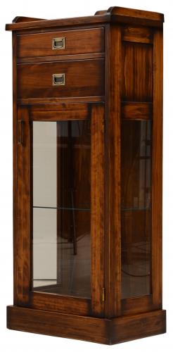 Luxury Vintage Style Display Cabinet with Glass Showcase & Dual Drawer Storage - Vintage Furniture Front View by Luxury Group International