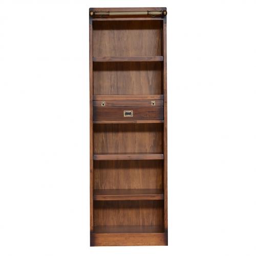 Luxury Vintage Style Shelve Cabinet with Open Display Storage & Integrated Drawer - Vintage Style Furniture Front View by Luxury Group International