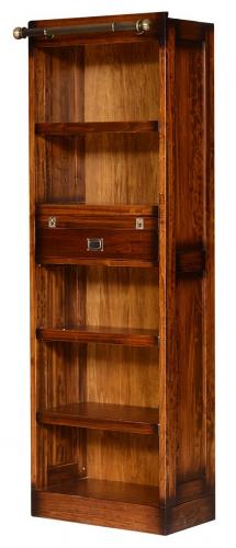Luxury Vintage Style Shelve Cabinet with Open Display Storage & Integrated Drawer - Vintage Style Furniture Front View by Luxury Group International