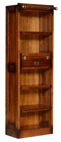 Luxury Vintage Style Shelve Cabinet with Open Display Storage & Integrated Drawer - Vintage Style Furniture Side View by Luxury Group International