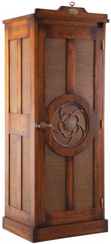 Luxury Vintage Style Wooden Bar Cabinet with Cane Mesh Doors - Vintage Style Furniture Front View by Luxury Group International