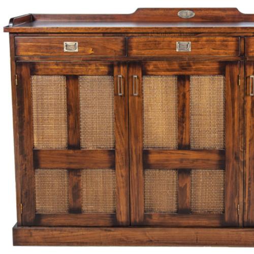 Luxury Vintage Style Wooden Sideboard with Cane Panel Cabinet Doors - Vintage Style Furniture Detail View by Luxury Group International