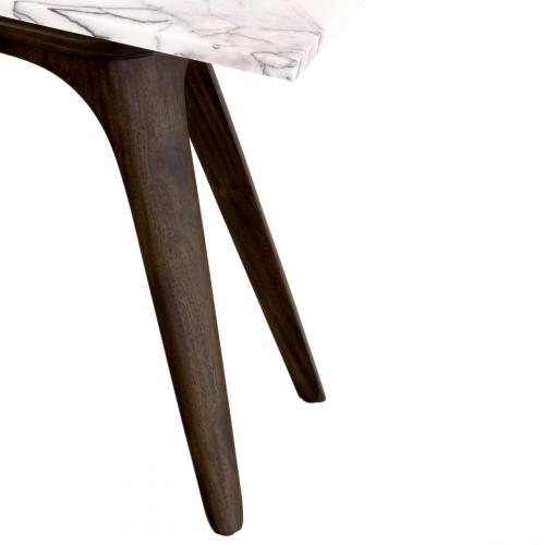Luxury White Marble Rectangular Wooden Base Side Table by Luxury Group International