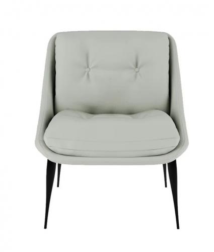 White Upholstered Tufted Back Metal Leg Luxury Armchair Metal Leg-Living Room Furniture by Luxury Group International