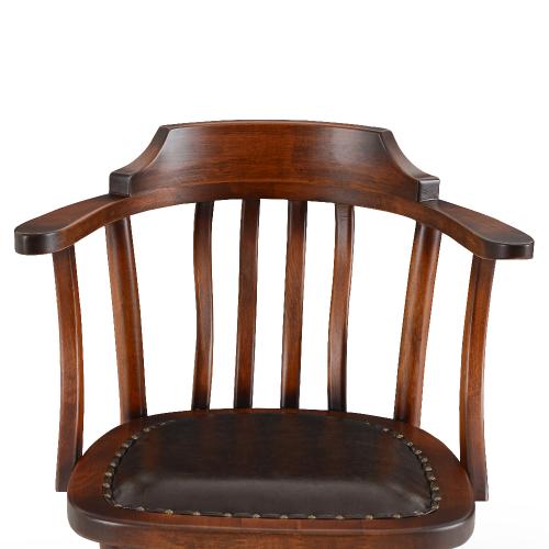 Luxury Wooden Dining Armchair with Leather Seat & Curved Open Backrest - Dining Room Furniture Detail View by Luxury Group International