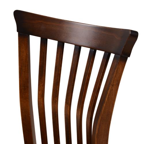 Luxury Wooden Dining Chair with Leather Seat & Curved Slatted Backrest - Dining Room Furniture Detail View by Luxury Group International