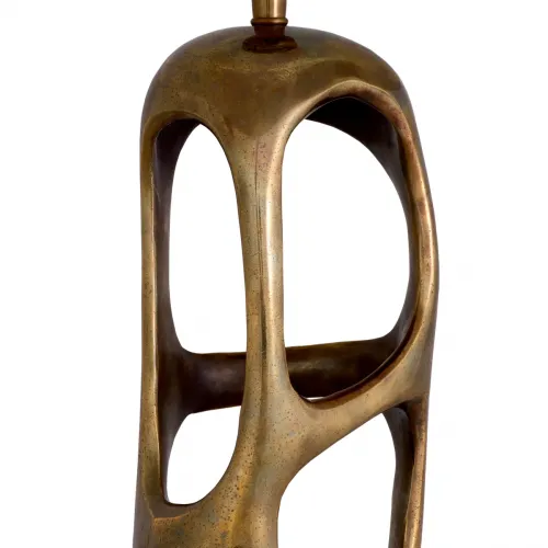 Lampada da tavolo di lusso moderna scolpita in ottone vintage / nero / crema di Luxury Group International