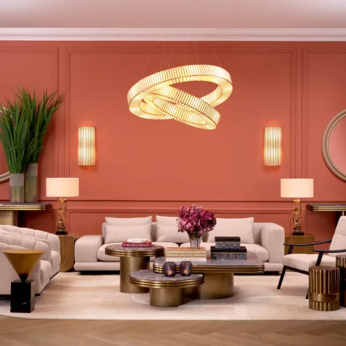 Lampada da tavolo di lusso moderna scolpita in ottone vintage / nero / crema di Luxury Group International