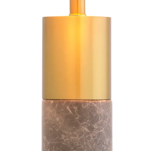 Lampada da Tavolo di Lusso Moderna in Oro con Base in Marmo Grigio e Paralume a Cupola Dorata di Luxury Group International