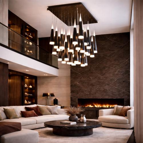 Lampadario a Sospensione LED Moderno di Lusso in Acrilico Marrone Scuro di Luxury Group International