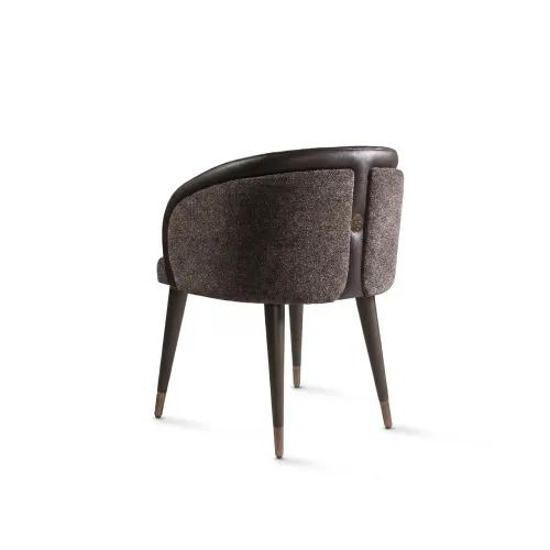 Dark Brown Modern Luxury Dining Chair matte faux leather with Curved backrest by Luxury Group International