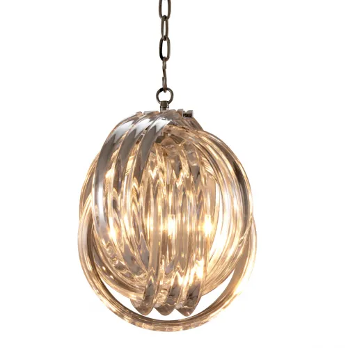 Modern Luxury Nickel finish single globe glass ceiling light by Luxury Group International