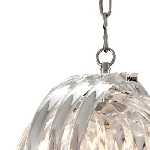 Modern Luxury Nickel finish single globe glass ceiling light by Luxury Group International
