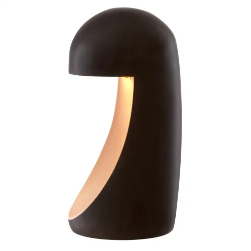 Black Modern Luxury Designer Table Lamp with Antique Brass Finish by Luxury Group International